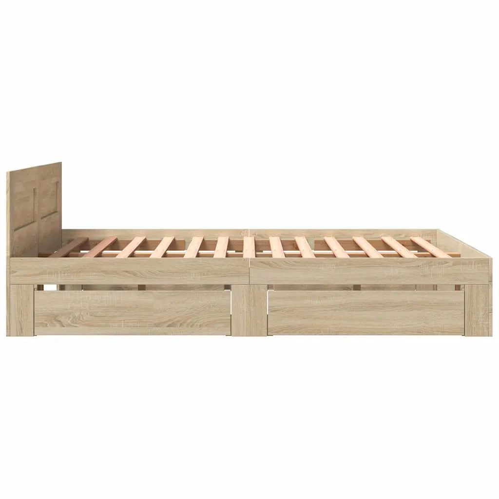 Struttura del letto 2 pcs Sonoma 153 x 203 cm Legno multistrato 3402855