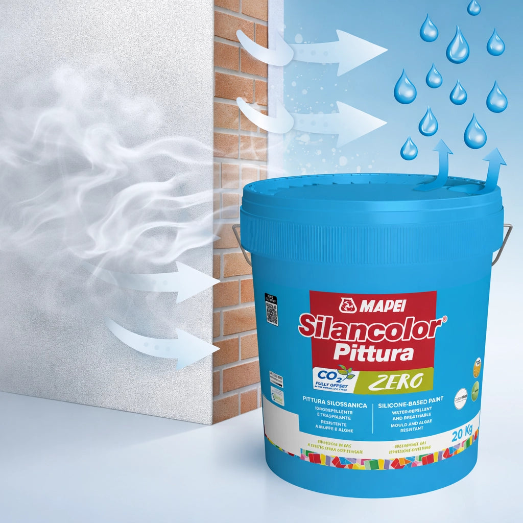 Mapei silancolor pittura zero esterni e interni idrorepellente traspirante 20kg