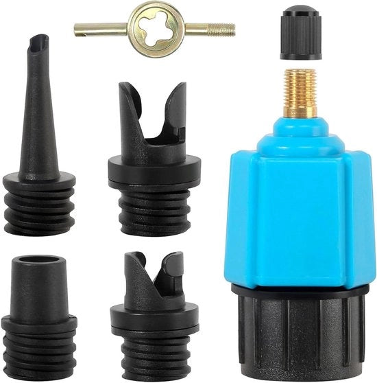 Adattatore di pompa per paddleboard e barche gonfiabili con più fori di scarico | Adattatore di valvola per paddleboard da stand-up | Adattatore di pompa a compressione convertitore