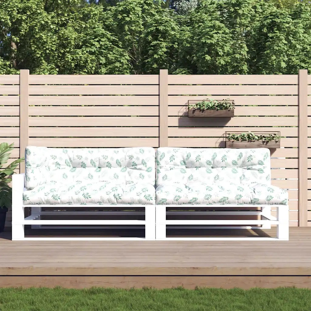 Cuscini per Pallet 5 pz | Cuscini per sedie con Motivo a Foglie in Tessuto