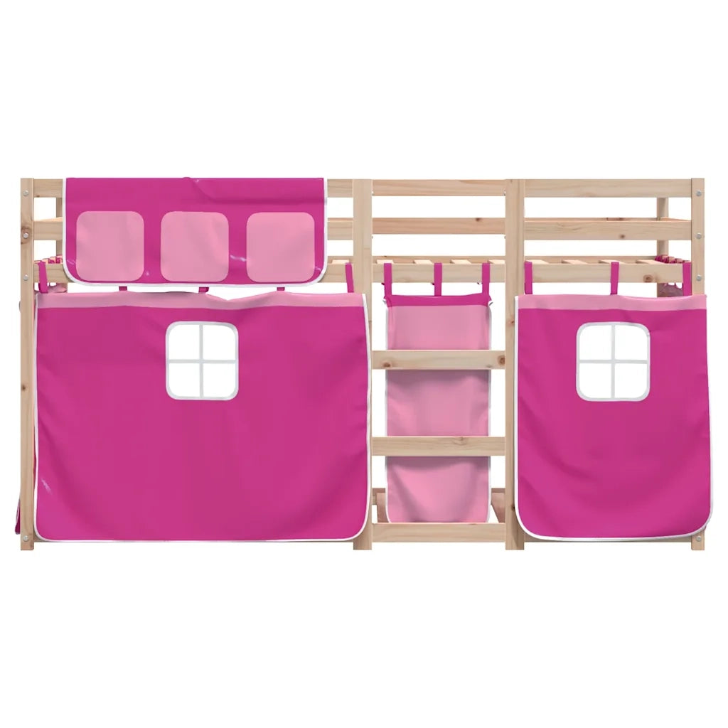 Letto singolo | Letto per adulti | Letto a Castello senza Materasso Rosa 75x190 cm Legno di Pino