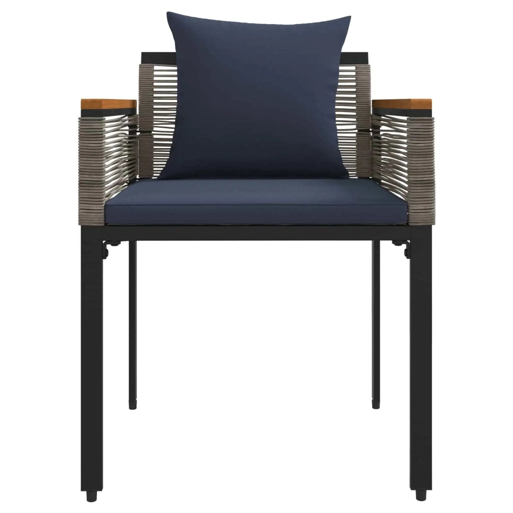 Set di Mobili da Esterno Grigio e Blu Navy polyrattan 42025229