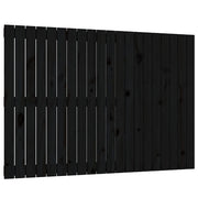 Testiera | Testata da Parete Nera 127,5x3x90 cm in Legno Massello di Pino