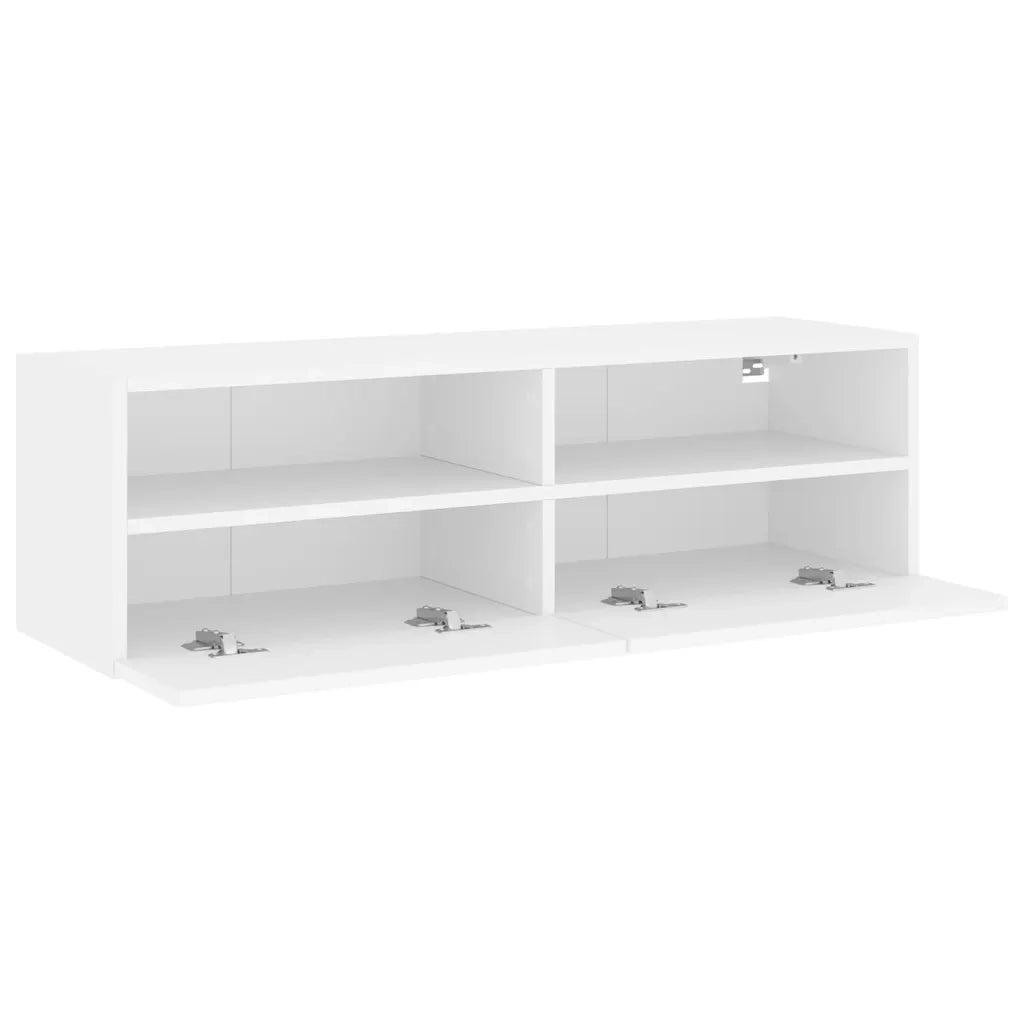 Mobile TV a Parete Bianco 100x30x30 cm in Legno Multistrato