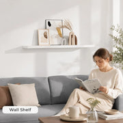 Floating Shelf, White, 120x23.5x3.8 Cm, MDF