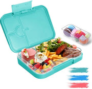 Lunchbox con compartimenti, portabagagli per bambini e adulti, con compartimenti, robusta e impermeabile scatola per snack per bambini, scuola, picnic e viaggi (verde)