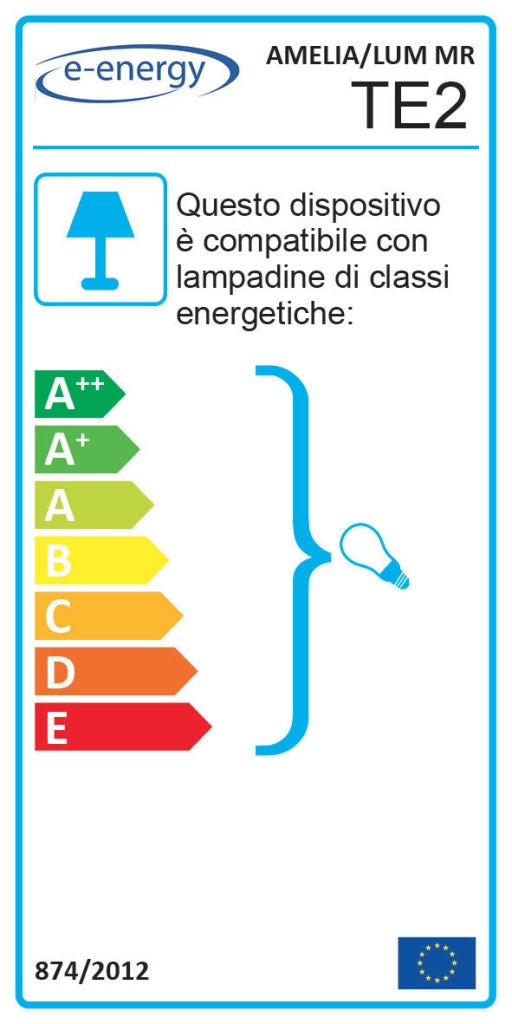 Lume 1xE14 Montatura Marrone Oro Vetro Spugnato Bianco E-Energy Amelia