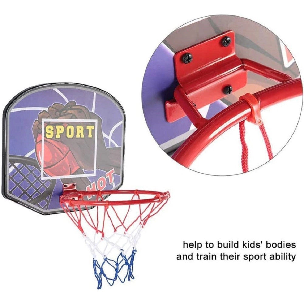 Trade Shop - Tabellone Portatile Canestro Per Basket Regolabile In Altezza Giocattolo Bambini -