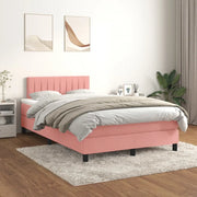 Giroletto a Molle con Materasso Rosa 120x200 cm in Velluto cod mxl 64539