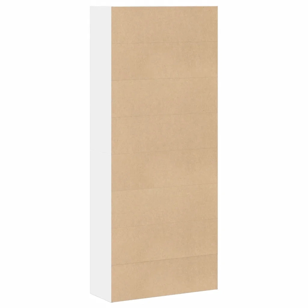 Libreria-Scaffale per Libri-Mobile di Stoccaggio Bianca 80x30x189 cm in Legno Multistrato