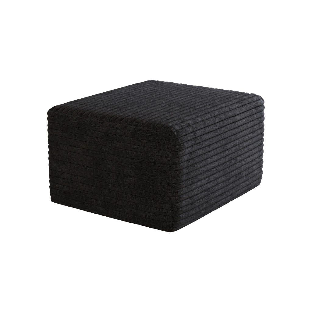 Poltrona pouf in tessuto con schiuma per soggiorno in tessuto nero
