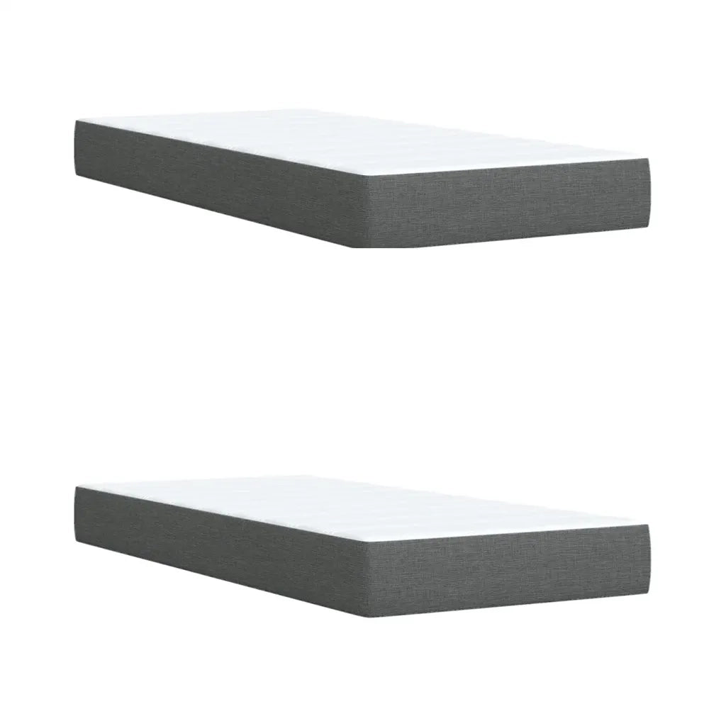 Giroletto a Molle con Materasso Grigio Scuro 200x200 cm Tessuto 3292171
