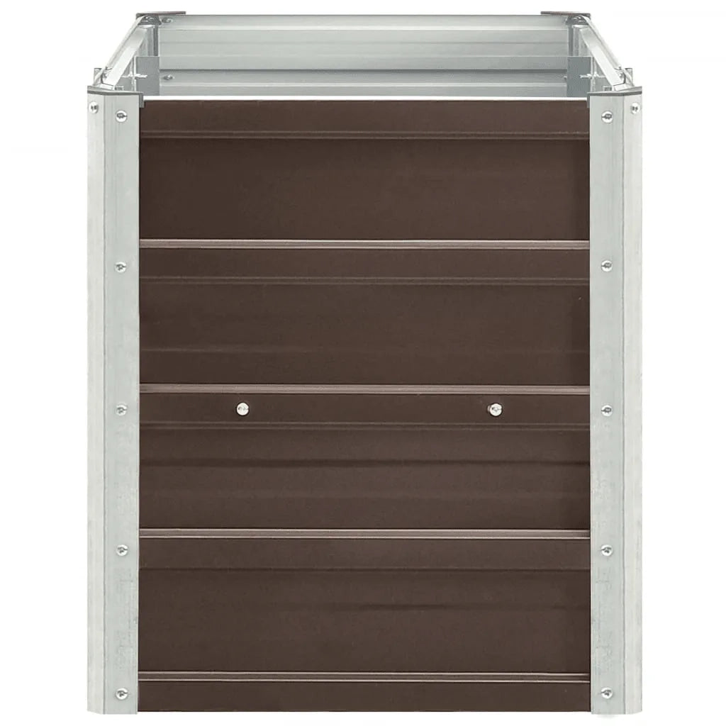 Fioriere | Cassetta per fiori | Letto Rialzato in Acciaio Zincato 240x40x45 cm Marrone