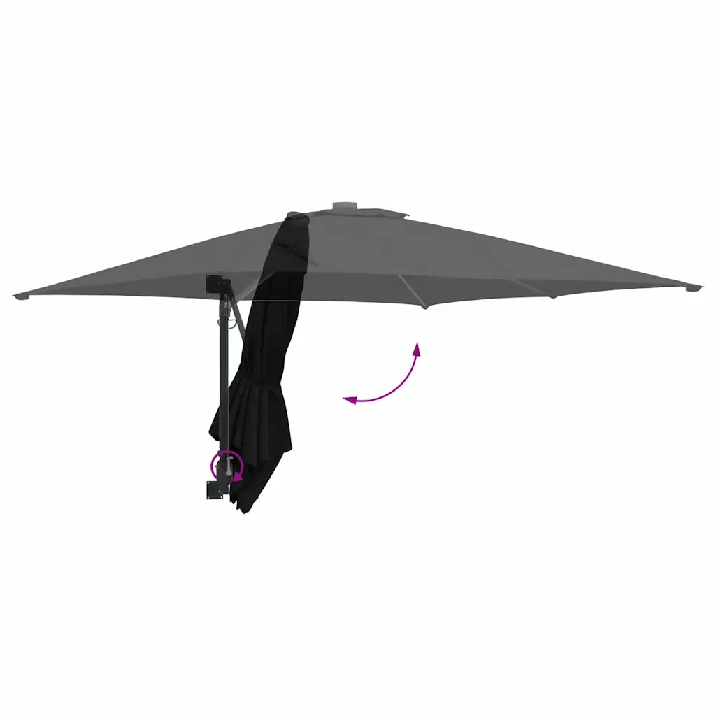 Ombrello da giardino-Ombrellone da spiaggia Nero 248,5 x 247,5 x 160 cm 349231