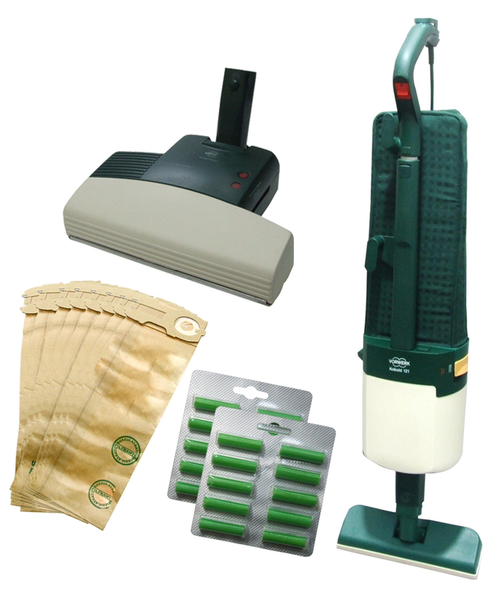 Kit Risparmio Folletto VK 121 con Ricambi Compatibili e Battitappeto Ricondizionato