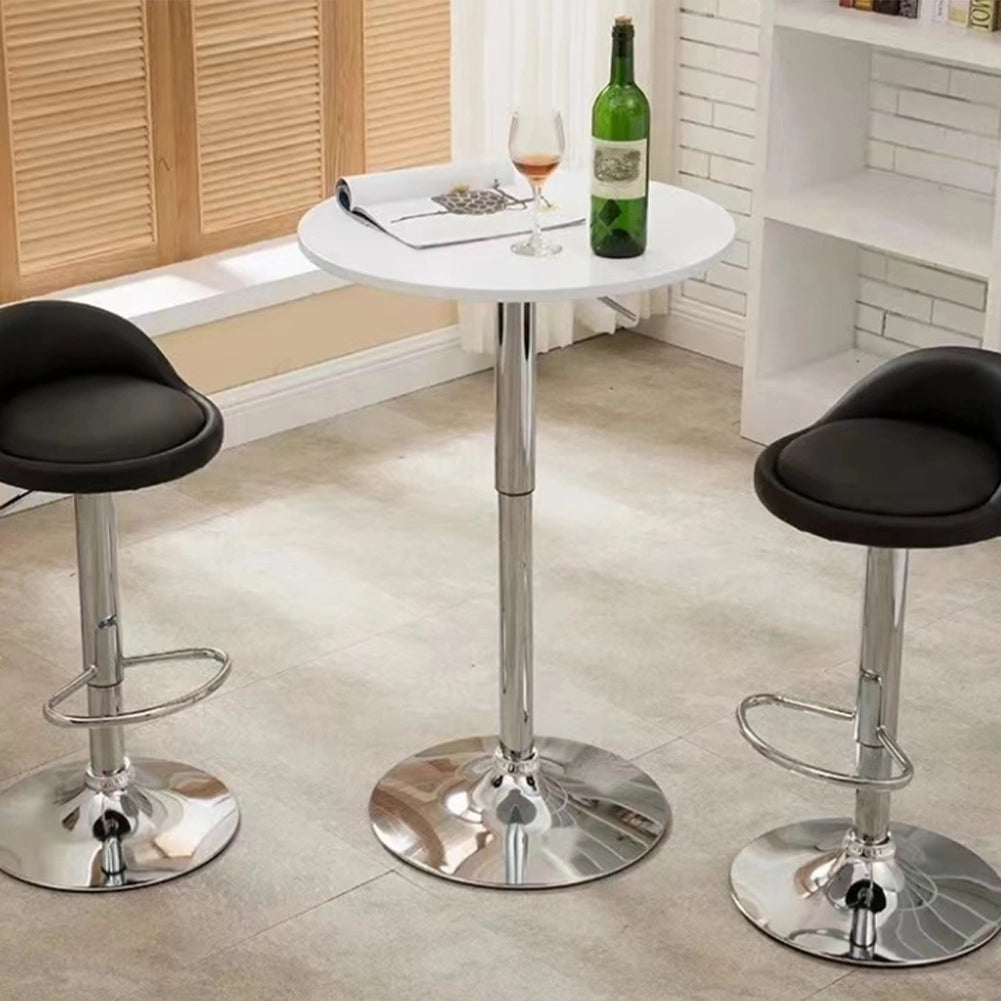 Tavolo Bar Girevole Bianco Diametro 60 cm Altezza Regolabile per Bar Ristoranti