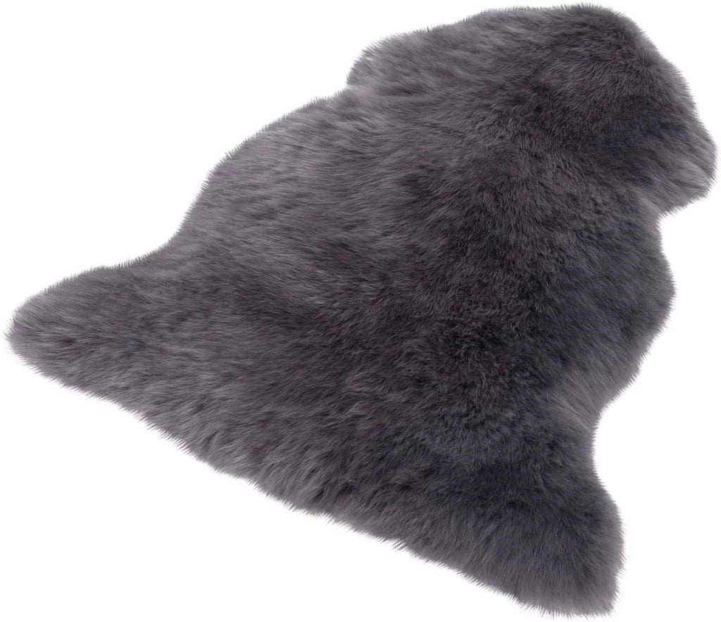 Tappeto ecologico in pelliccia di agnello, vera pelliccia naturale morbida e fluttuante, adatto per soggiorno, camera da letto, stanza dei bambini, grigio, (100-110) x65 cm