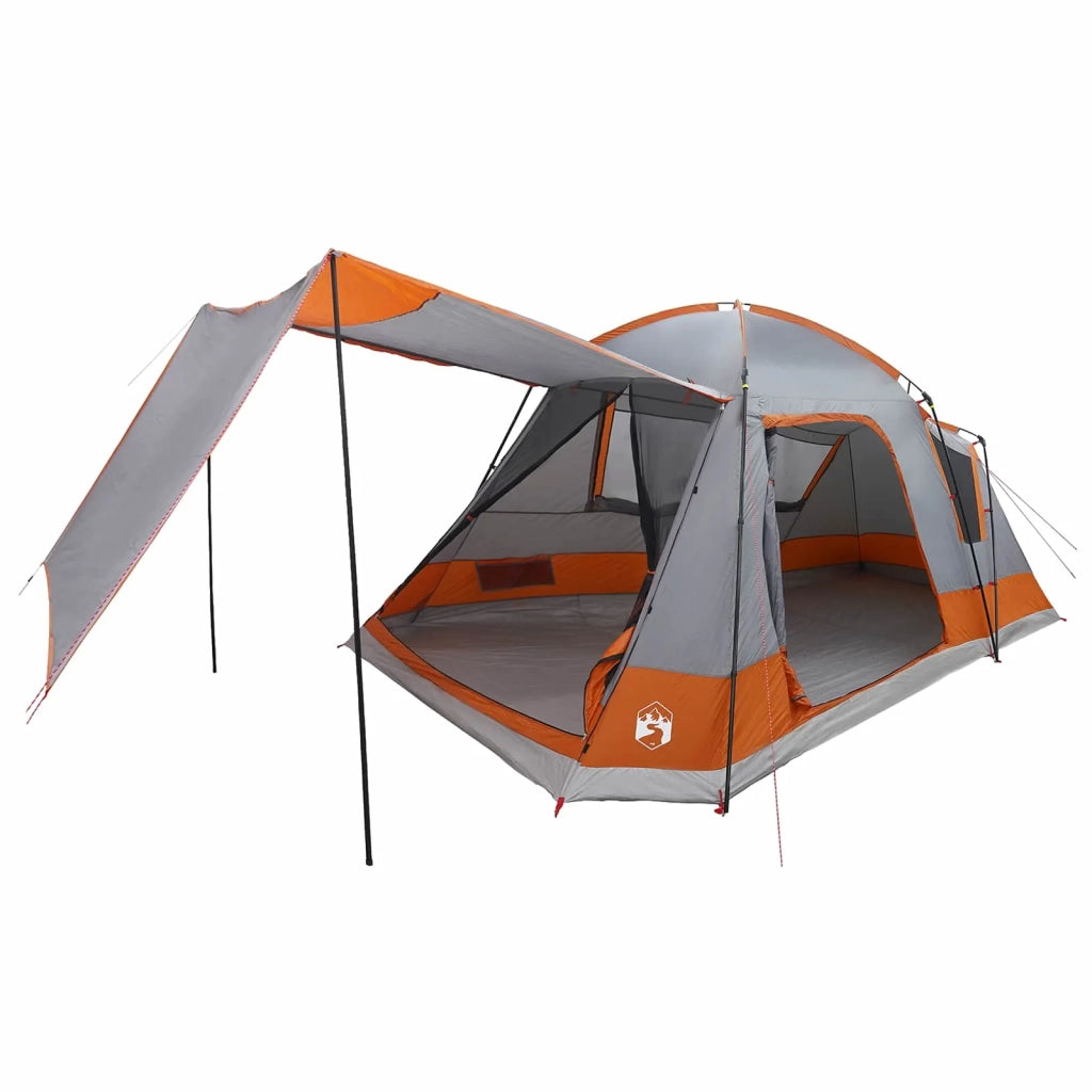 Tenda Capanna Grigio e arancione 8 persone Poliestere e Acciaio 42028577