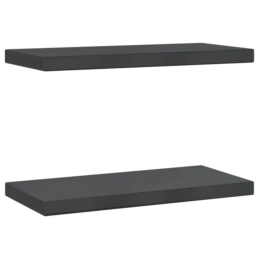 Mensole a Muro 2 pz 50x23,5 cm Nero in Acciaio Inossidabile 30295