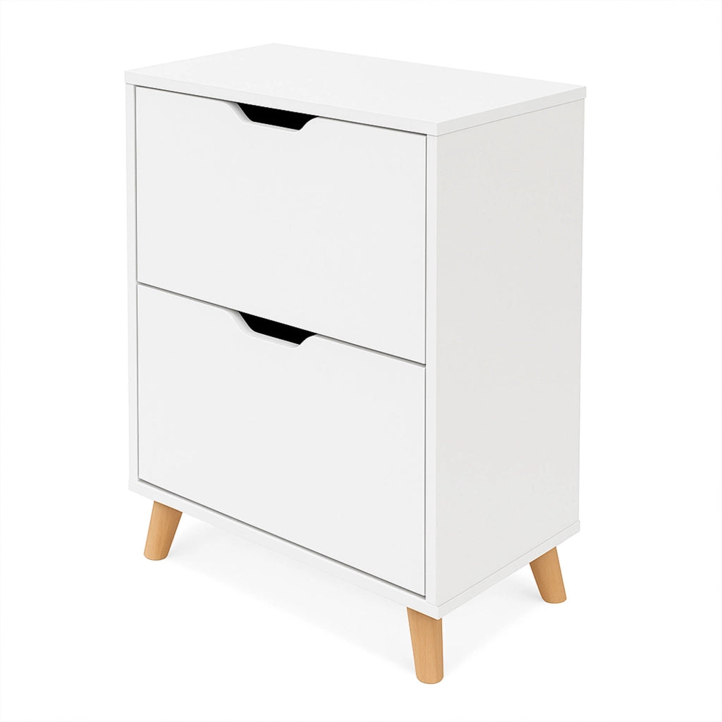 Emma - Scarpiera Salvaspazio 2 Ante 55x82x25 cm 12 Paia in Legno Bianco