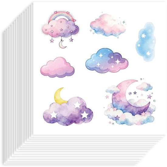 Sticker Wolkenpatroni - 20 Foglie Sticker Autoadesivi - Decorazioni per Libretto di Appunti - Decorazioni per Progetti Artigianali - Idee per Regali - Sticker Decorativi
