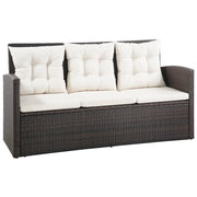 Set Divani da Giardino 5 pz con Cuscini in Polyrattan Marrone 43973