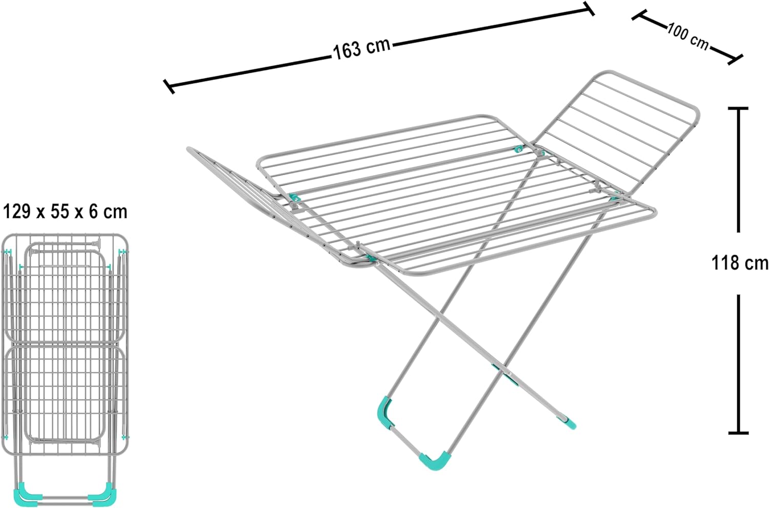 Stendino Stendibiancheria a 4 sezioni pieghevole salvaspazio mod.FLOWER COLOMBO