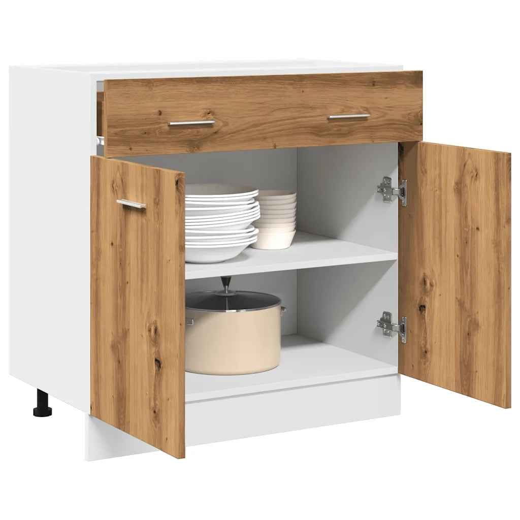 Cassettiera Â“LyonÂ” Rovere Artigianale 80x46x81,5 cm
