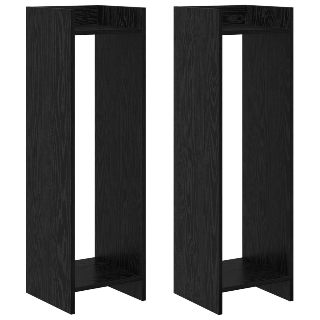 Supporto per piante 2 pcs Rovere Nero 30 x 30 x 100 cm 899565