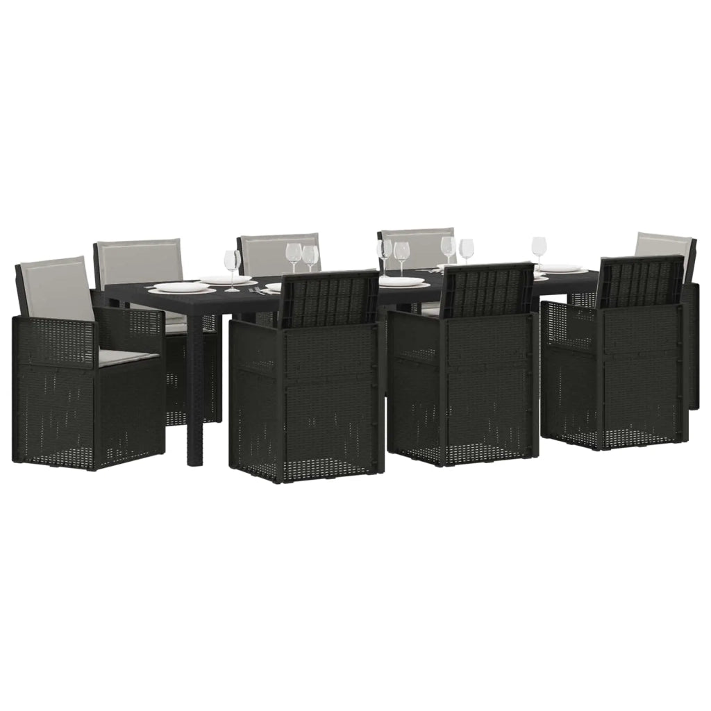 Set da Pranzo per Giardino 9 pcs Antracite e Grigio chiaro PP 3430090