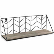 Trade Shop - Mensola Parete Rettangolare Mensola Scaffale Metallo E Legno Design Moderno -