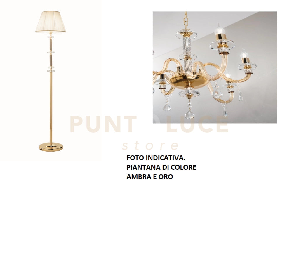 PIANTANA DIDO 1 LUCE AMBRA E ORO ATTACCO  E27 D.45CM