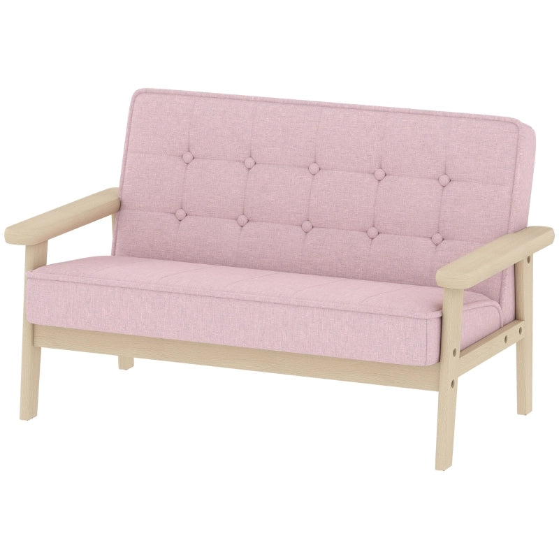 DIVANO per bambini 77x42x48 cm Rosa in legno e tessuto