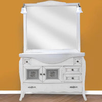 Mobile Da Bagno Bianco Completo Modello Martina Completo con Specchio e Lavabo