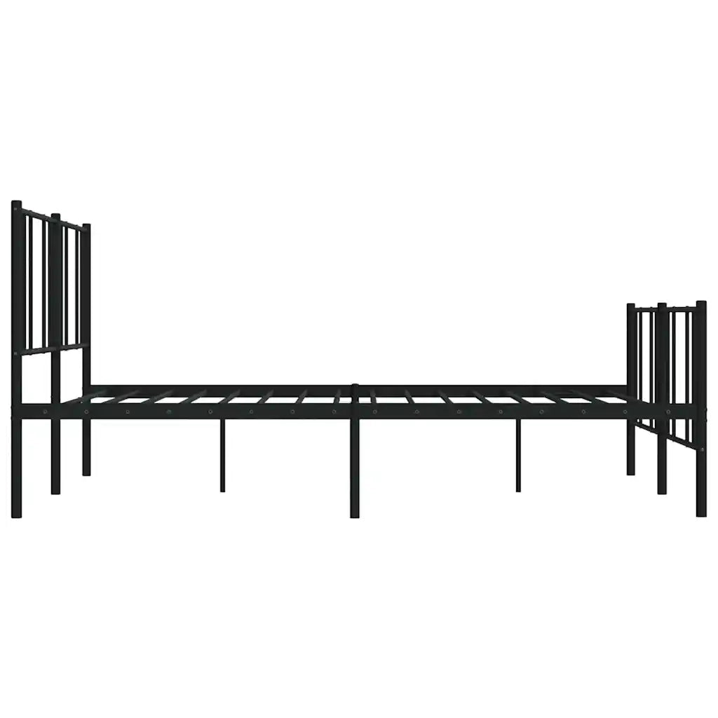 Giroletto con Testiera e Pediera Metallo Nero 183x213 cm 352503