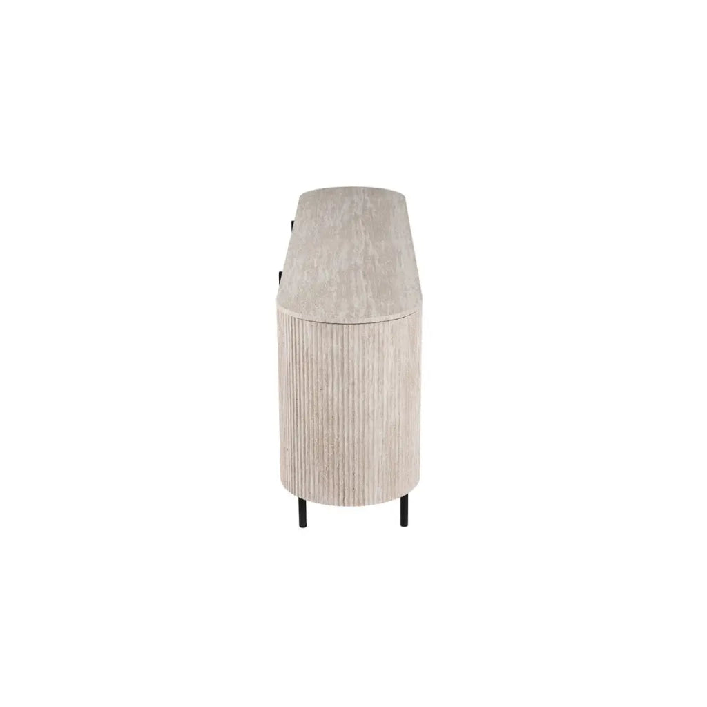 Buffet VAGOS – Coloris rovere chiaro – 4 porte – 200 cm – Grande credenza moderna – Pratico contenitore