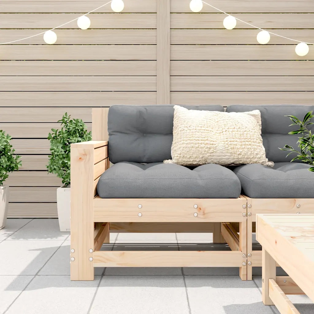 Divano Giardino Senza Braccioli con Cuscino Legno Massello Pino 844920