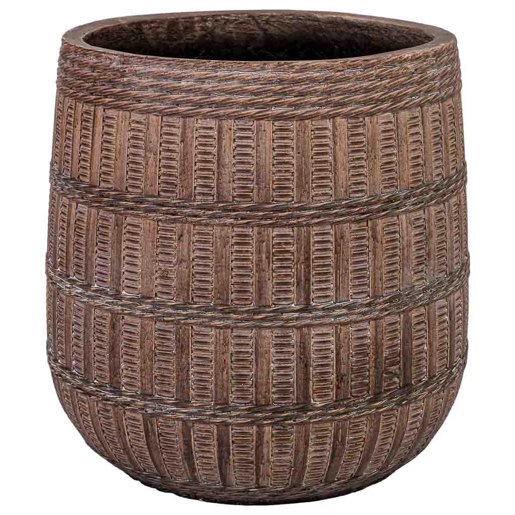 Vaso fibra di vetro marrone rossastro 36x36x36 cm