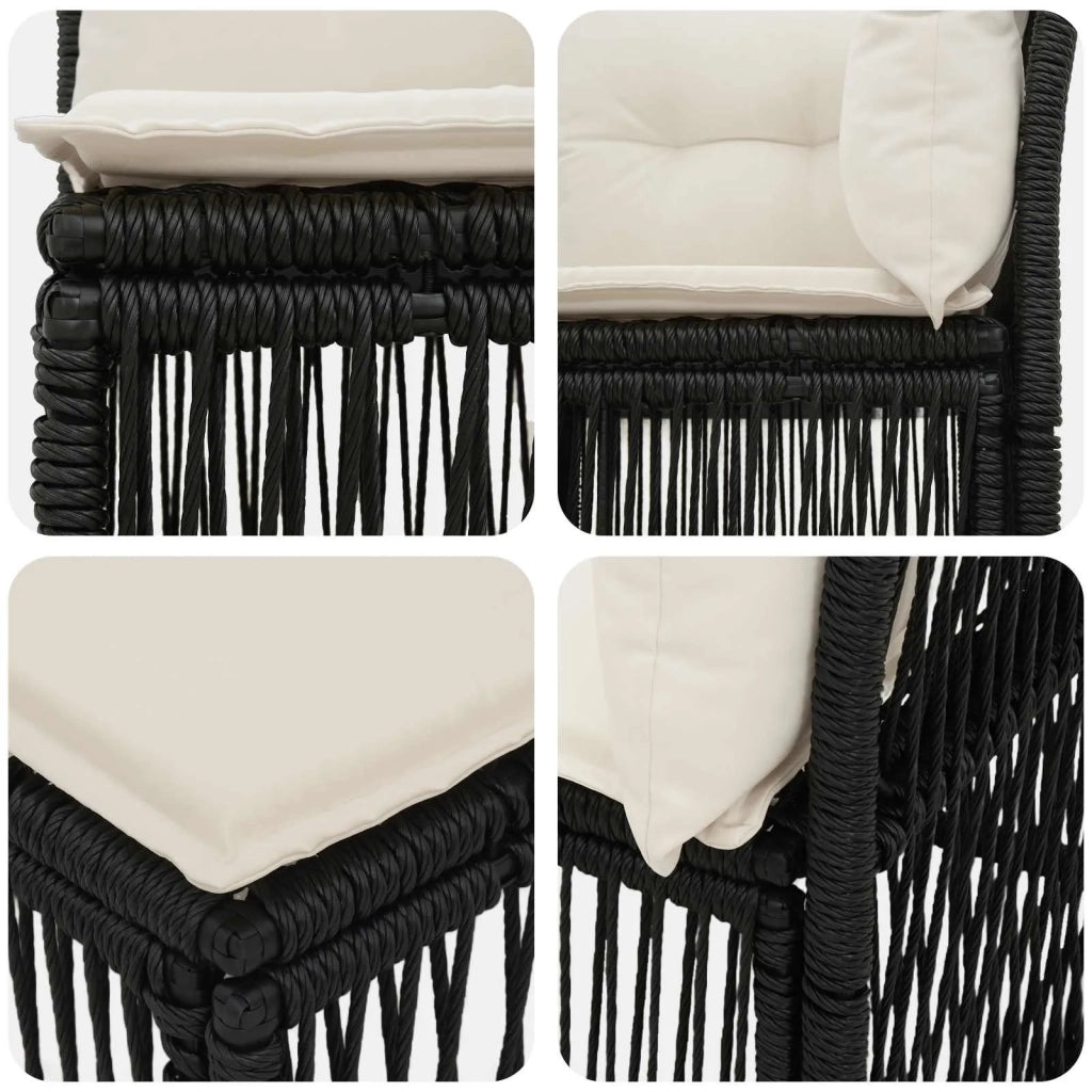 Unità divano angolare Nero polyrattan 42026710