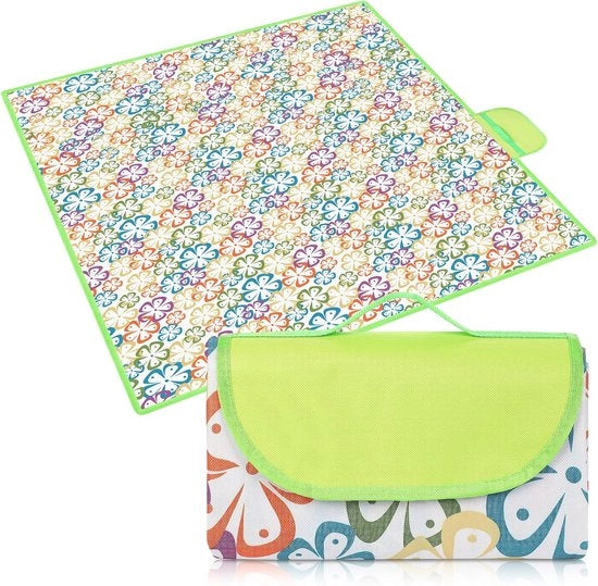 Panno da picnic impermeabile - fiori colorati - 200 x 200 cm