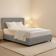 Widnes, Letto Matrimoniale Sfoderabile Made in Italy, Grigio Cenere