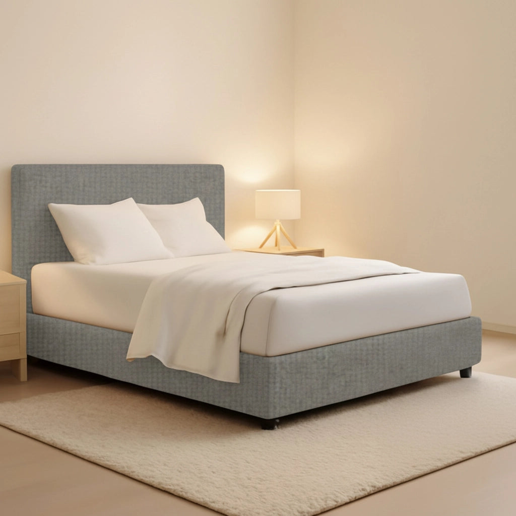Widnes, Letto Matrimoniale Sfoderabile Made in Italy, Grigio Cenere