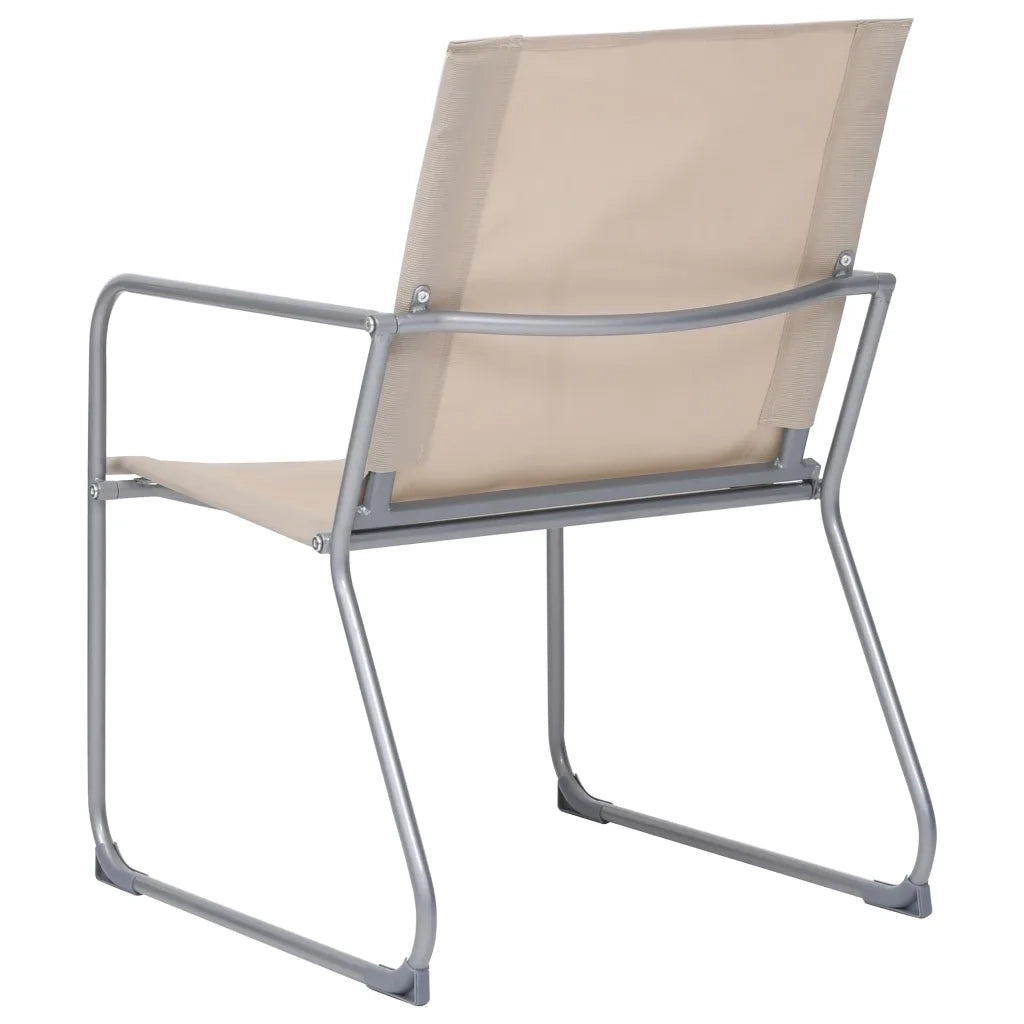 Set Divano da Giardino 4 pz | Set Salotto da Giardino in Tessuto e Acciaio Crema