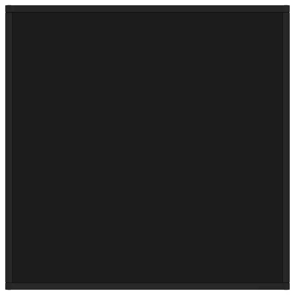 Tavolino da Salotto Nero con Vetro Nero-Tavolino da soggiorno 80x80x35 cm
