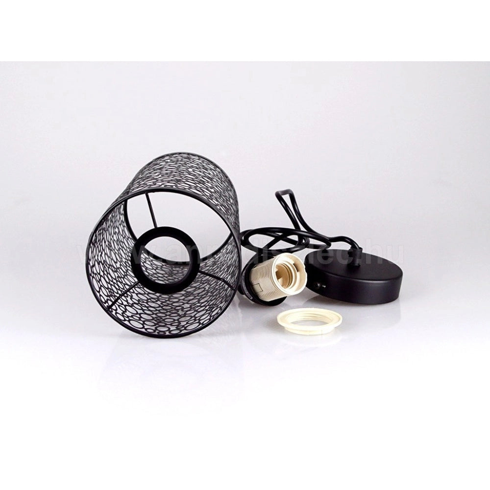 Trade Shop - Lampadario Pendente A Sospensione In Metallo Nero Matto Stile Elegante Vt-7131 -