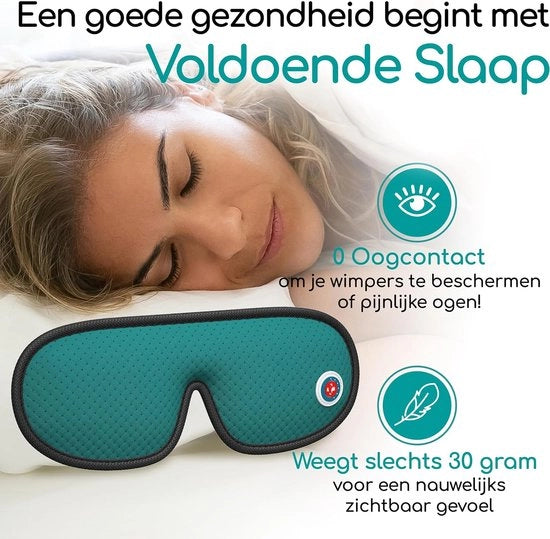 Occhiali da Sonno 3D - Completo Blocco Luce, Occhiali da Sonno Uomo/Donna - Tessuto Respirante con Cintura Regolabile, Orecchini Extra 4, Custodia, Chiave di Paracadute