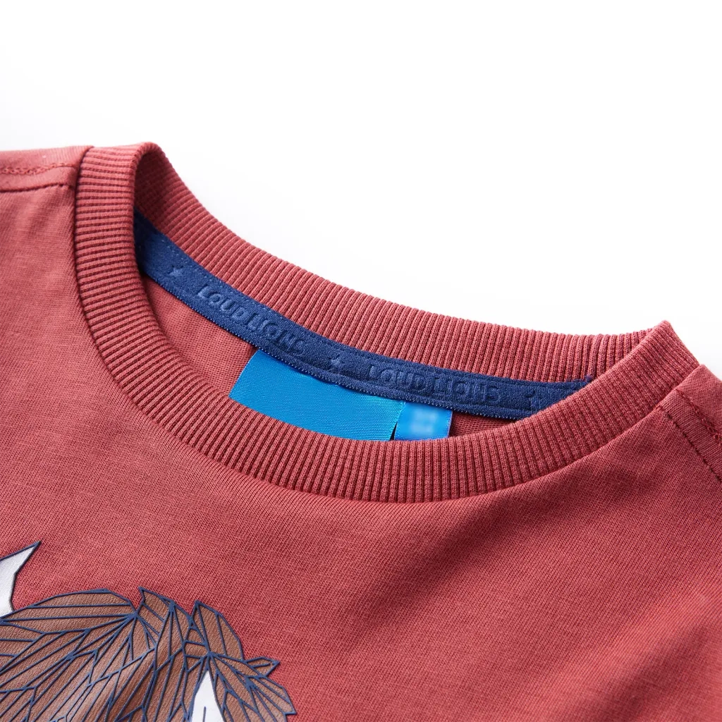 Maglietta per Bambini Maniche Lunghe Rosso Bruciato 140cod mxl 132038