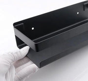 Cestino per docce - Scaffale per bagno - Scaffale per docce - Scaffale per shampoo - Scaffale per bagno - Cestino rettangolare per docce - Organizzatore per bagno - Acciaio inox (Nero, 40 cm)