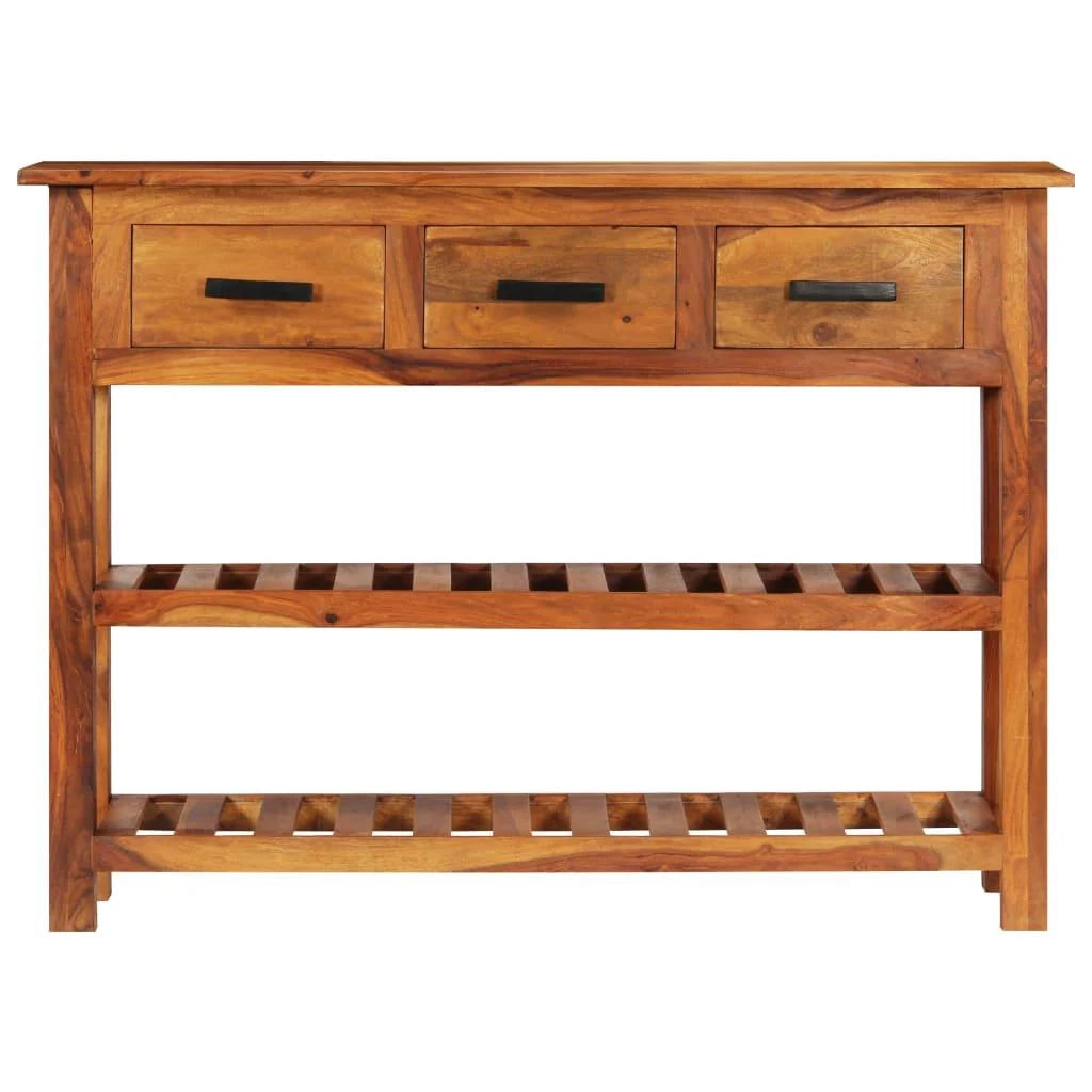 Credenza mobiletto consolle mobile contenitore con 3 cassetti 110 cm legno massello di sheesham 4402293