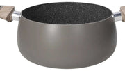 Casseruola antiaderente 2 manici in alluminio tortora 24x11,5h cm